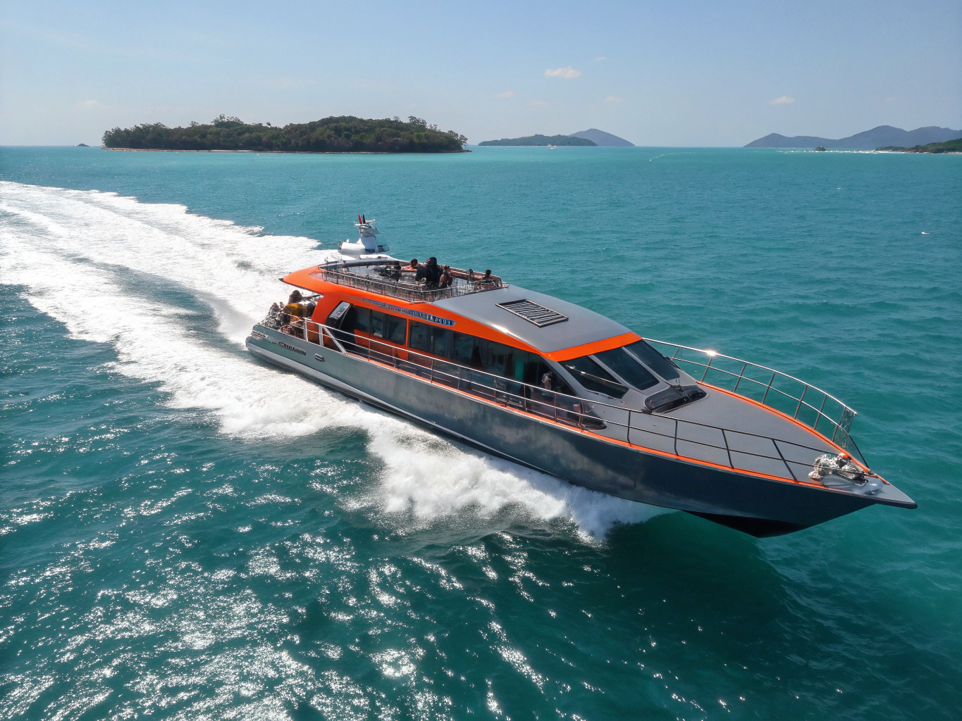 High-speed contraband boat running through shallow coastal waters